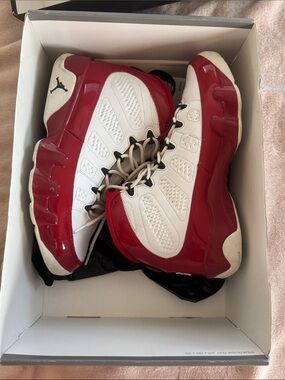 Jordan Men's Red and White Athletic Shoes